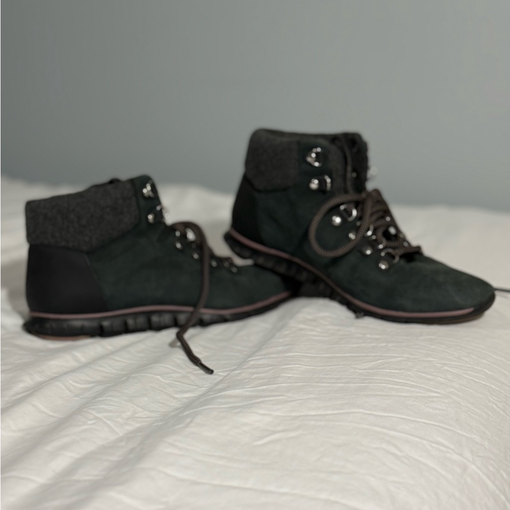 Cole Haan - Womenโs - Green and Black Suede - size 8